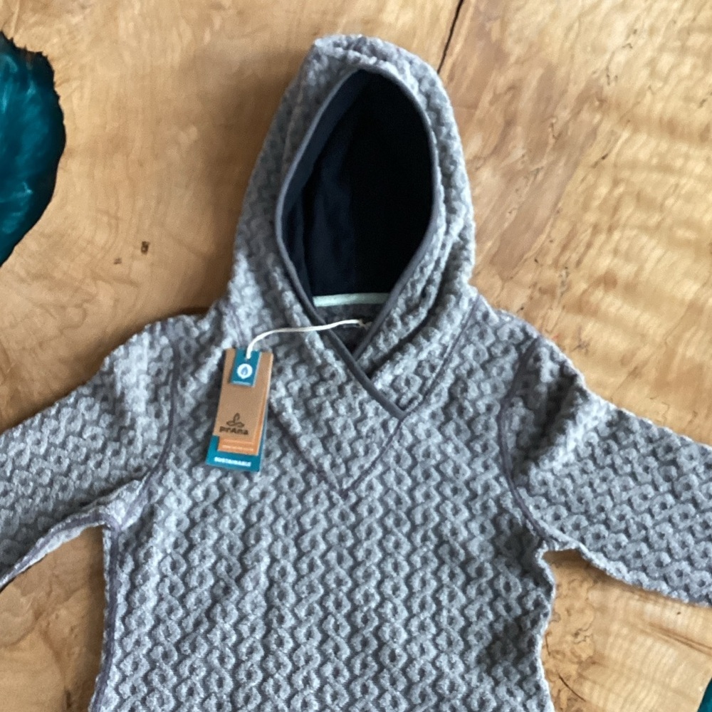 Prana Women's Gray Textured Hoodie - Size XS